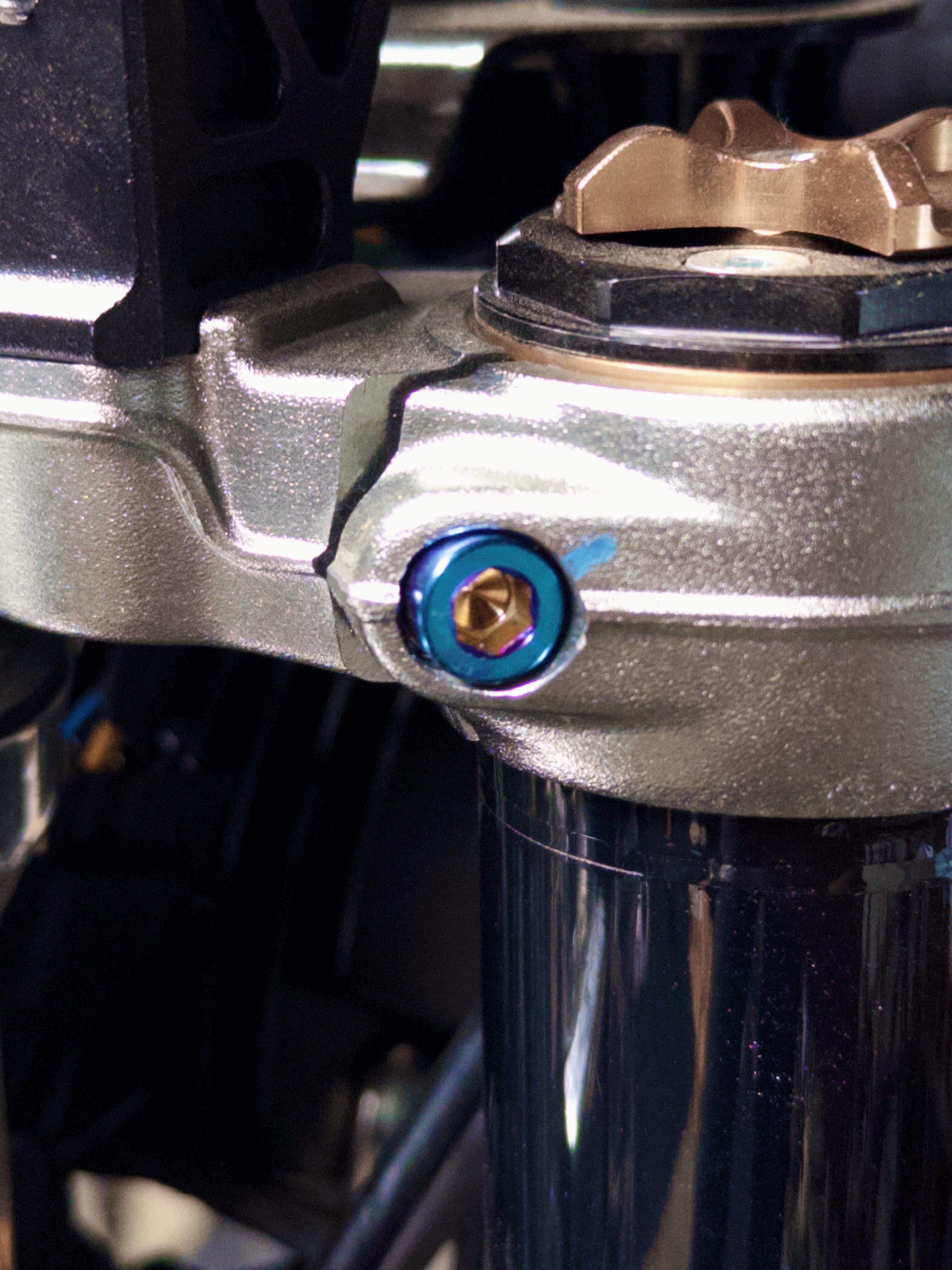 Triple clamp titanium bolts